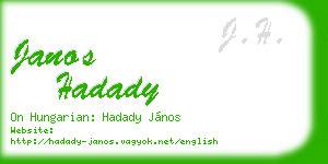 janos hadady business card