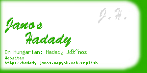 janos hadady business card